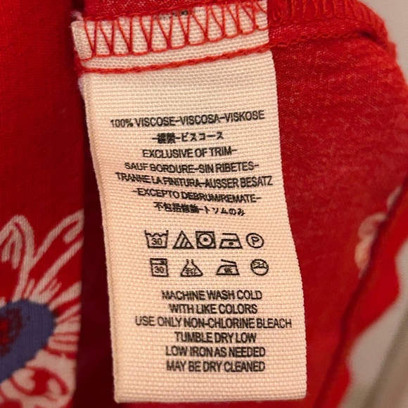 Free People Blue Hawaii Red Floral Print Mini Dress Size Small Bohemian - Picture 6 of 9